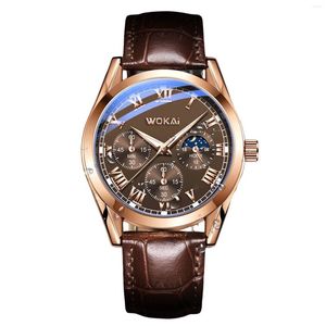 Wristwatches Business Quartz Watch Movement PU Leather Bands Wristwatch For Vacations Traveling Gift
