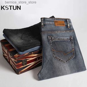 Męskie dżinsy dżinsy męskie spodnie Prosto Cut Spring and Summer Scheme Men Denim Spodnie Streetwear Pockets Business Casual Quality Q231213