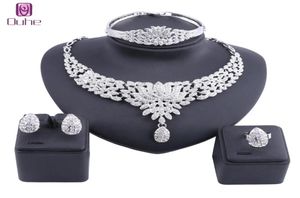 Zestawy biżuterii dla kobiet Oświadczenie o kolorze złota kryształ kryształ naszyjnik kolczyk Dubai przyjęcie ślubne ślub afrykańskie koraliki akcesoria 4517873