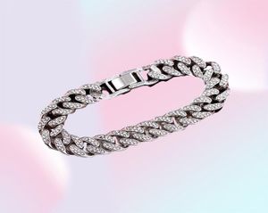 Nuovo Bracciale a catena di collegamenti cubani di lusso da 12 mm di moda per donne uomini in argento bling bling braccialette gioielloebxqc44437884