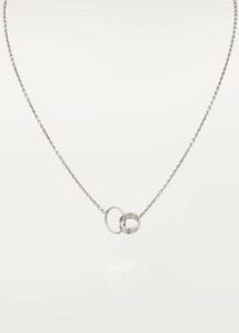 Colares Pingente Design Clássico Duplo Loop Encantos Amor Colar Para Mulheres Meninas 316L Titânio Aço Jóias De Casamento Collares Col4187502