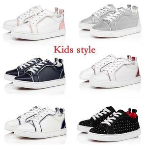 Shoes Designer Kids Funnyto Red Leather Sneaker Low Top Flats Fun Calf Leather Girls And Boys Fashion Trainers Outdoor Walking With Box