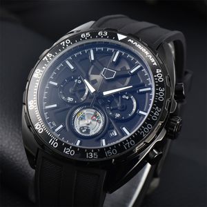 Nowa wytrzymałość dla mężczyzn Mens Wysokiej jakości Watch Watch Designer Chronograph 43 mm zegarki wiele kolorów gumowe paski na rękę