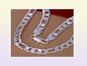 lostpiece 2017 New Trendy Mens Sterling Silver 925 Necklace Figaro Chain 12mm 20 Quotwhole Fashion 925 Silver Jewelry LSPN195306187