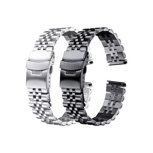 Pulseira de aço inoxidável 18mm 19mm 20mm 21mm 22mm 24mm 26mm feminino masculino prata metal sólido pulseira de relógio accessorie289v