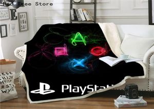 Śliczna kreskówka drukowana kontroler gier PlayStation Koc Ultrasoft Flannel Velvet Pluszowy rzut okładka Sofa Decor3006557