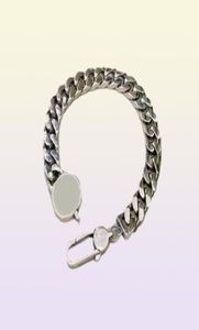 High Quality Stainless Steel Designer Punk Bracelet Cuff Bangle Unisex Double Letter Hand Jewelry Men Women Cuban Link Chain Hiph61840287