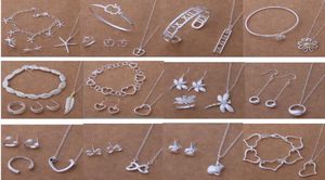 with tracking number New Fashion women039s charming jewelry 925 silver 12 mix jewelry set 14598713951