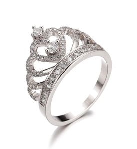 Kobiety mody mody Wedding zaręczyny Bridal Princess Crown Ring Jewelry6534428