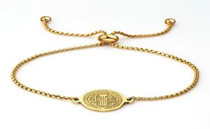チャームブレスレット100ステンレススチールサンベニートブレスレット女性用ゴールドシルバーカラーメタルセントベネディクトクロスメダル調整可能C1418094