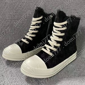 Top-Quality Women's Fashion Plush Boots with Tie Shoelaces and Zippers Top-seller Fur on Leather Casual Shoes for Women or Men