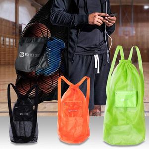 Bälle Sport Basketball Fußball Rucksack Atmungsaktive Kordelzug Netztasche Rucksack Ballspiel Training Leichte Tasche mit großem Fassungsvermögen 231212