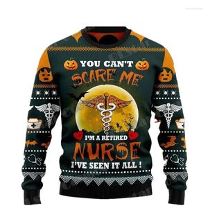 Мужские свитера с черепом и тыквой на Хэллоуин, 3D-принт, уродливый рождественский свитер, зимний нейтральный повседневный вязаный пуловер