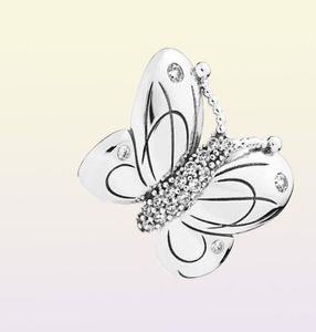 2019 Bahar 925 Sterling Gümüş Takı Dekoratif Kelebek Cazibesi Boncuklar Kadınlar için Bilezikler Kolyeye Uyarma DIY MADFRE2804713
