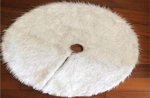 Snowy White Plush Christmas Tree Skirt Christmas Ornaments Large 78cm Round Mat XMAS Party Home Decorations Holiday Season Supplie1167702