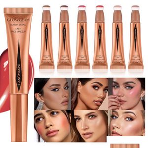 Bronzers vurgulayıcılar kolay yüz kontur makyaj krem ​​güzel değnek vurgulayıcı allık ve hafif uzun ömürlü bükülebilir süper ipek dhwm8