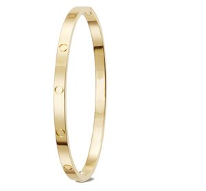 Mode dünne Liebe Goldkette Armband Schraube Schmuck Designer Armreif Roségold Platin Armreifen Geschenk Titan Stahl Erwachsene 365mm B4512080