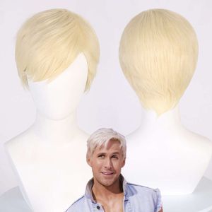 HOT Movie Cosplay Wig Kyo Short Blonde Wigs for Ken Halloween Costume