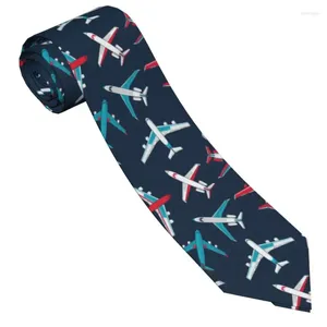 Papillon Modello Di Aeroplani Cravatta Uomo Donna Casual Poliestere 8 Cm Collo Classico Per Accessori Ufficio