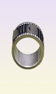 オリジナルのS925シルバーストライプファッションヒップホップカップルRing28216136419