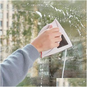 Andra hem Garden Magnetic Glass Cleaning Brush Window Tool Plast Wiper Double Side Wipers Portable Hushållsrengörare VT0318 DRO DHWOQ