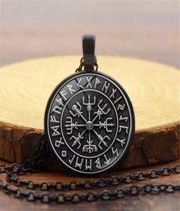 Hänghalsband norrniga vikingar män kvinnor smycken gåva vegvisir kompass nordiska runor odin kedja halsband för amulet7481568