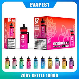 UE Warehouse Original Zooy Kettle 10000 Puffs Controle de fluxo de ar selvagem Vape 26 ml pré -preenchido 650mAh Puff descartável 10000 12 Sabores vs VapMe Elfworld Bang