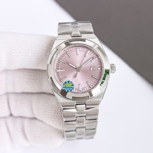 Vacherx Women Clean Factory Watch 35 mm Pink Dial 9015 Automatyczne zegarki ruchowe Oryginalne składane przycisk Sapphire Crystal Mirror Wodoodporne Montre de Luxe Top Qua