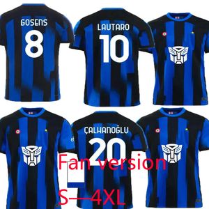 Fan 2023 2024 Lukaku Lautaro Inters Milans Soccer Jerseys årsdag Correa Dzeko Barella Skriniar 23 24 Brozovic Home Away Football Shirt Men Kit