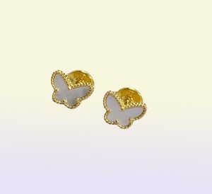 S925 sterling silver sweet butterfly pendant necklace for women luxury clover brand designer shell short choker bracelets necklace4039345