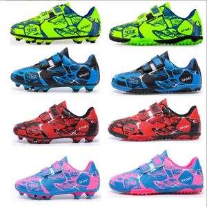 Children's Hook Loop Fastener Football Footwear Boys Outdoor Anti Slip Lightweight Football Shoes Professional Training Sneaker