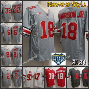 2024 Ohio State Buckeyes Osu College Football Jersey Brown Chip Trayanum Treveyon Henderson Cade Stover Emeka Egbuka Kyle McCord Fleming 5x Marvin Harrison Jr