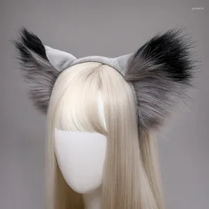 ヘアクリップシミュレートされた獣の耳ヘッドバンドアニマルヘッドドレスナイトパーティーコスプレプロップハロウィーン装飾ギフトアクセサリー