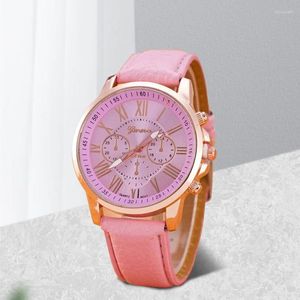 腕時計二層ピンクのファッション文字通りシンプルベルトウォッチユニセックスクォーツライトラグジュアリー