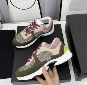 Sandaler Luxury Designer Running Shoes Channel Sneakers Women Lace-Up Sports Shoe Casual Trainers Classic Sneaker 522