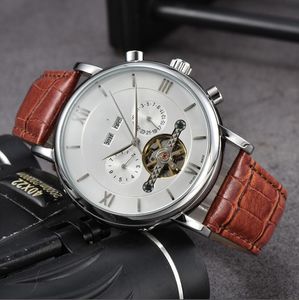 Design Relógios Masculinos Moda Relógios de Pulso Luxo Homem de Negócios Mulheres Relógio Tourbillon Máquinas Relógio de Pulso de Alta Qualidade Pulseira de Couro Esporte Relógio de Pulso