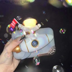 Bath Toys Automatic Cartoon Space Astronaut Bubble Soap Children Bubble Maker Camera Bath Wrap Machine Toys With Music Light Bubble Gifts Q231212