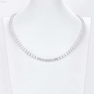 Elegant designfri eld REAL 14K GULD 3MM Bred labor Lab Grown Moissanite Diamond Tennis Chain Halsband