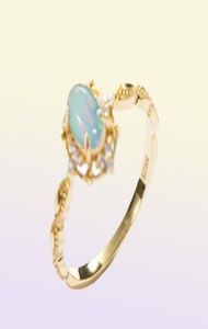 Kuololit Natural Opal Gemstone Rings for Women 925 STERLING SILVER FIRE STONE STONE黄色のリングウェディングエンゲージメントファインジュエリーY14831618