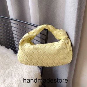 Jodie venetaabottegaa Handbag Knot Woven Bag Cowhide Bag Women's Yellow Bag Women's Summer Bag Pleated Cloud Bag Dumpling Bags S3D1