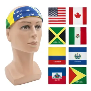 Bandanas bandeira nacional das américas, lenço quadrado, hait, jamaica, brasil, méxico, hip hop, ciclismo, lenço de pescoço, algodão, caminhadas