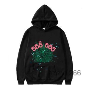 Mens Hoodies Sweatshirts Sp5der Hiphop Singer 555555 Spider Web Printed Hooded Long Sleeved Sp 68W9