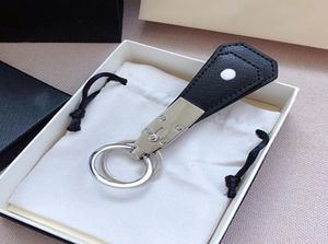 Luxury Designer Classic Key Rings Fine Steel Car Keys Ring Two Layer Calf Chain med Cross Print Top Gift1686252