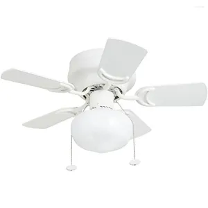 Prominence Home Hero Ventilador de teto branco de baixo perfil para sala de jantar de 28 polegadas com quarto claro