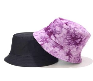 Ins tiedye pintura de tinta padrão chapéu de pescador masculino feminino moda rua dupla face vestindo balde chapéus unisex sol caps8834186