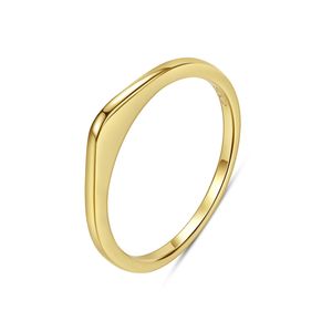 S925 Sterling Silver Plated 18k Gold Ring Jewelry European Fashion Womens Smooth Plain For Wedding Party Valentines Day Mothers SPC