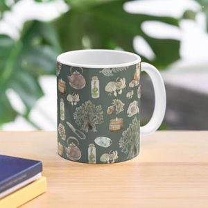 Mugs Forest Witch Aesthetic Pattern - Wrap Around With Green Background Coffee Mug Cute And Different Cups Mate Cup