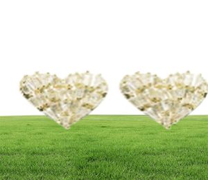 Koreanska lyxiga smycken 925 Sterling Silvergold Fill T Princess Cut White Topaz Cz Diamond Söt Women Stud Earring för Valentine03626237094