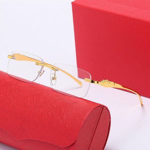 Gold Leopard Männer Sonnenbrille Sommer Frau Rahmenlose Runde Sonnenbrille Retro Kreisbogen Kunst Glaslinse Design Hip Hop Sonnenbrille Fas208j