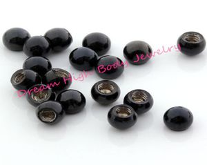 Czarna kulka okrągła śruba stal stal DIY Nose Ciało Nosek Koloranta Biżuteria chłodna wargi sznurka sztanga pierścienia 16G 14G Ball Accessory2759254